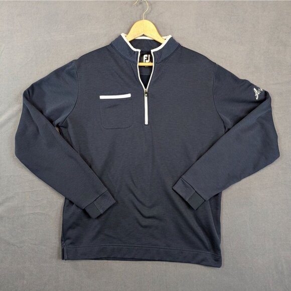FootJoy Men's Medium Navy Quarter-Zip Pullover Long Sleeve Jacket - Picture 1 of 11